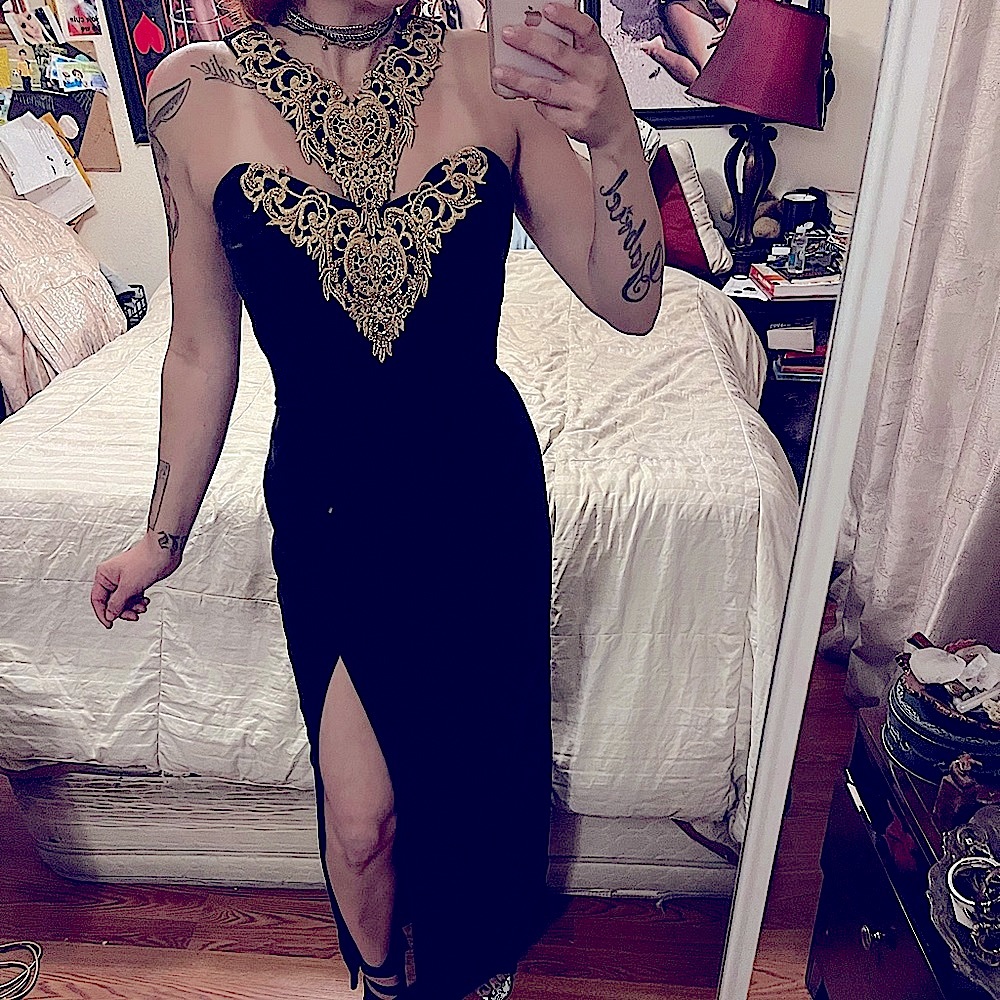 Sexy! Vintage  Velvet LA Glow Gown